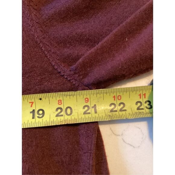 Banana Republic 100% Merino Wool Crew Neck Sweater Sz L Maroon - Picture 7 of 8